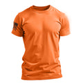 Men's Basic Hi-Vis Orange Patriotic Work Shirt, 3D Mockup