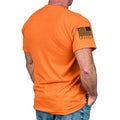 Men's Basic Hi-Vis Orange Patriotic Work Shirt, Back View