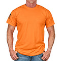 Men's Basic Hi-Vis Orange Patriotic Work Shirt, Front View
