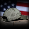 Ranger Green Ripstop Full Fabric American Flag Range Hat, Back Right View