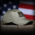 Ranger Green Ripstop Full Fabric American Flag Range Hat, Front Right View