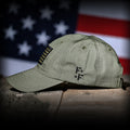 Ranger Green Ripstop Full Fabric American Flag Range Hat, Left View