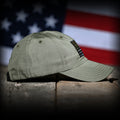 Ranger Green Ripstop Full Fabric American Flag Range Hat, Right View