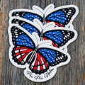 Stars & Stripes 2A Butterfly Sticker by Pew Pew Nation
