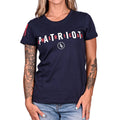 Front View of the Women's American Patriot Relaxed Fit Cotton Tshirt in Navy