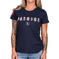 Front View of the Women's American Patriot Relaxed Fit Tshirt in Navy