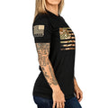 Women's Camo American Flag Boyfriend Fit Patriotic T-Shirt