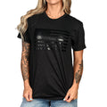 Women's Boyfriend Fit Murdered Out American Flag T-Shirt Front View