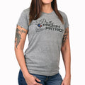 Women's Pretty Packin' Patriot T-Shirt by Pew Pew Nation