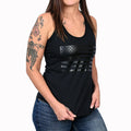 Women's Murdered Out American Flag Tank Top