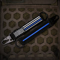 American Made Heavy Duty Tactical Keychain - Thin Blue Line