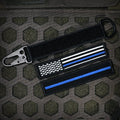 American Made Heavy Duty Tactical Keychain - Thin Blue Line