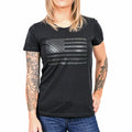 Women's Murdered Out American Flag Patriotic T-Shirt