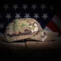 MultiCam hat with american flag